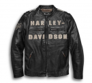 Men's Vintage Race-Inspired Leather Jacket