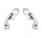 Short Angled Adjustable Highway Peg Mount Kit - Chrome