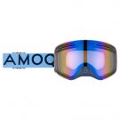 AMOQ Vision Vent+ Magnetic Skoterglasögon Light Blue/Navy - Blue Mirror