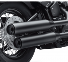 Satin Black Muffler Shields - Long