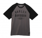 Men's Staple Winged Raglan - Colorblocked - Blackened Pearl