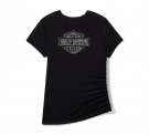 Women's Essential Bling Ruched Short Sleeve Top - Harley Black