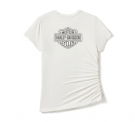 Women's Essential Bling Ruched Short Sleeve Top - Cloud Dancer