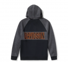 Men's Bar Font Colorblock Pullover Hoodie
