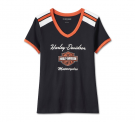 Women's Iconic V-Neck Shoulder Stripe Tee