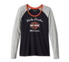 Women's First-Class Long Sleeve Raglan Tee - Colorblocked - Black Beauty