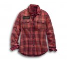 Women's Laser Cut Logo Plaid Shirt