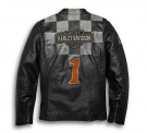 Men's Vintage Race-Inspired Leather Jacket