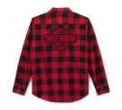 SHIRT-WOVEN,BLACK/RED PLAID