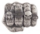 Harley-Davidson® Fist Forward Belt Buckle, Antique Nickel Finish