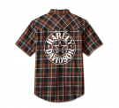 Harley-Davidson Shirt - Woven, Orange Plaid