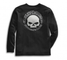 Men's Skull Long Sleeve Tee - Black