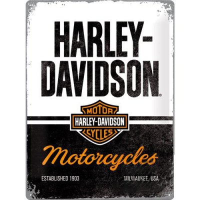 Harley-Davidson Black & White Skylt 30x40