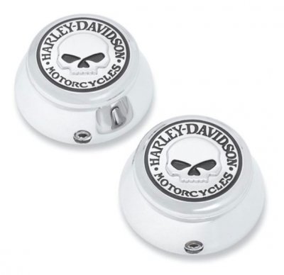 Harley-Davidson® Willie G Skull Swingarm Pivot Bolt Cover Kit - Chrome