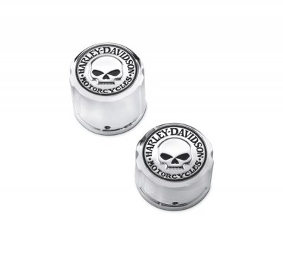 Willie G Skull Rear Axle Nut Covers - Chrome