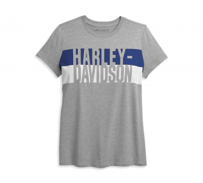 HD T-SHIRT DAM GRÅ/BLÅ