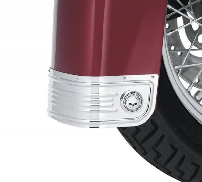 Willie G Skull Front Fender Skirt - Chrome