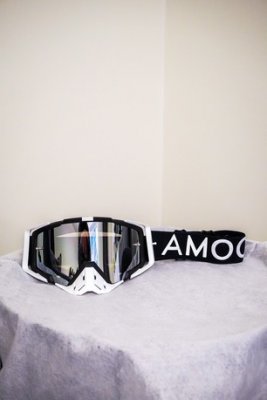 AMOQ Aster Crossglasögon Black-White - Silver Mirror