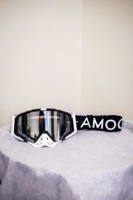 AMOQ Aster Crossglasögon Black-White - Silver Mirror
