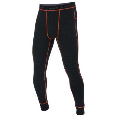 AMOQ 100% Merino Underställsbyxa Grå/Orange - Herr