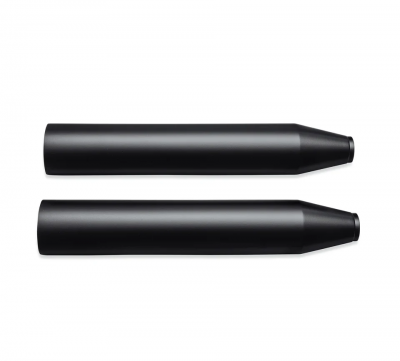 Satin Black Muffler Shields - Long