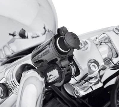 Handlebar Mount 12V Power Port Gloss Black
