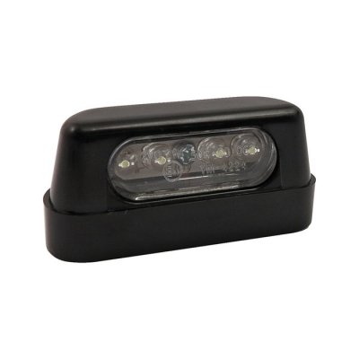 License plate light stockk 4-led, black. ECE appr.