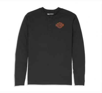 Men's Chest Graphic Four Button Henley