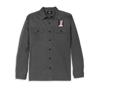Men's Block Font Solid Mechanics Shirt