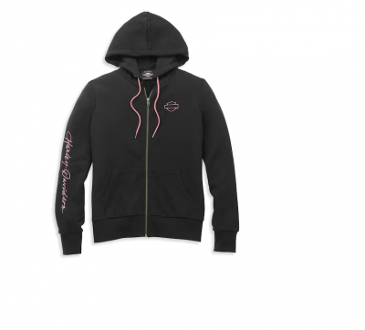 Women's Script Font Zip Front Hoodie