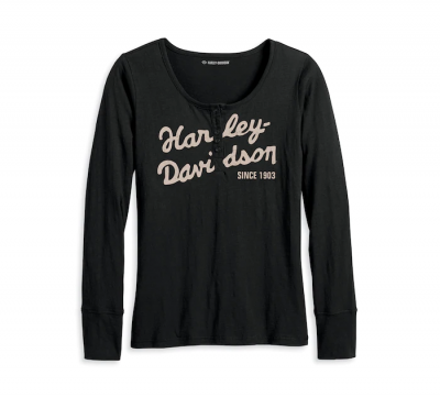 Black Beauty Women's Suspension Scoop Neck Henley
