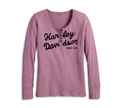 Dusky Orchid Women's Suspension Scoop Neck Henley