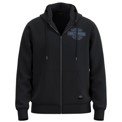 Harley-Davidson® Black / Blue Bar & Shield Zip Hoodie