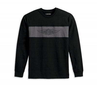 Men's Winged Bar & Shield Tee - Colorblocked - Black Beauty