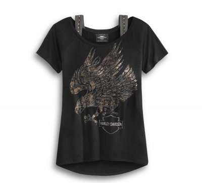 Harley-Davidson Women's Metallic Eagle Logo Tee