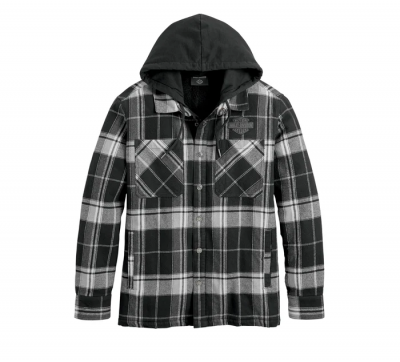Men's Up North Sherpa Flannel - Black Plaid