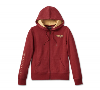 Women's 120th Anniversary Special Zip Front Hoodie - Merlot Heather