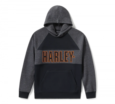 Men's Bar Font Colorblock Pullover Hoodie