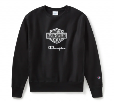 Champion x Harley-Davidson Fanatic Crew Neck Sweatshirt - Black & Silver Champion