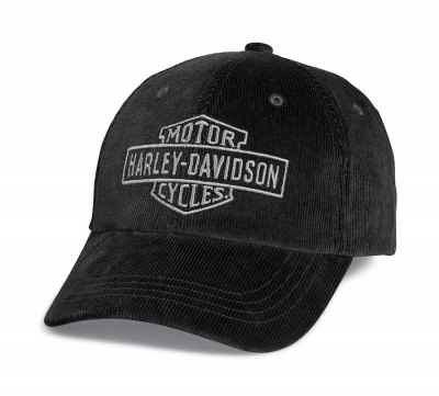 Men's Bar & Shield Corduroy Cap - Black