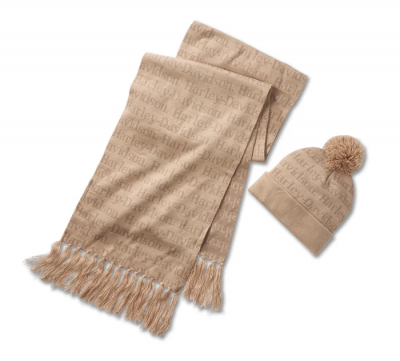 Women's Harley-Davidson Beanie and Scarf Gift Set - Silver Mink