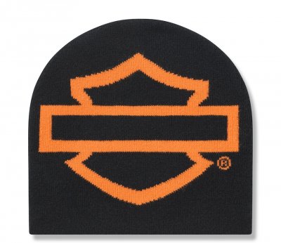Men's Open Bar & Shield Beanie - Harley Black