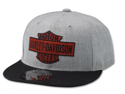 Bar & Shield Snapback Cap - Medium Grey Heather