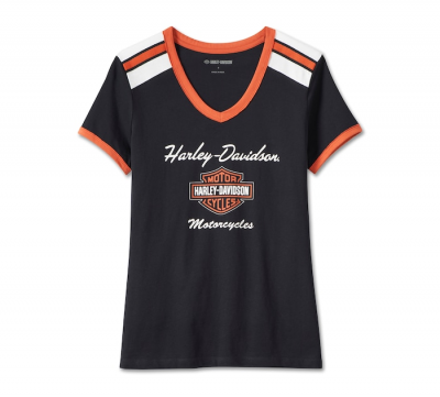 Women's Iconic V-Neck Shoulder Stripe Tee