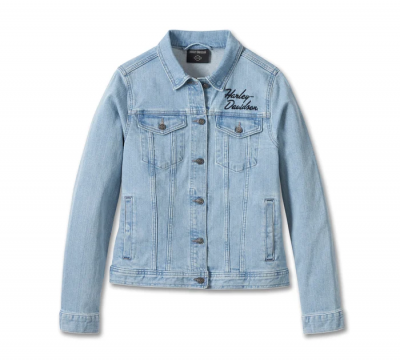Women's Silver Wing Stretch Denim Jacket 2 Women's Silver Wing Stretch Denim Jacket - Light Indigo