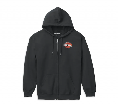 Men's Bar & Shield Zip Front Hoodie
