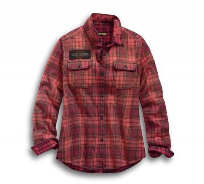 Women's Laser Cut Logo Plaid Shirt