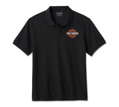 Men's Bar & Shield Polo Shirt - Harley Black