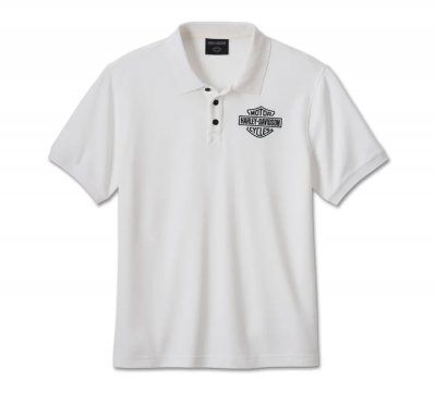 Men's Bar & Shield Polo Shirt - Bright White