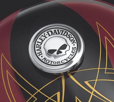 Willie G Skull Fuel Cap Medallion - Chrome